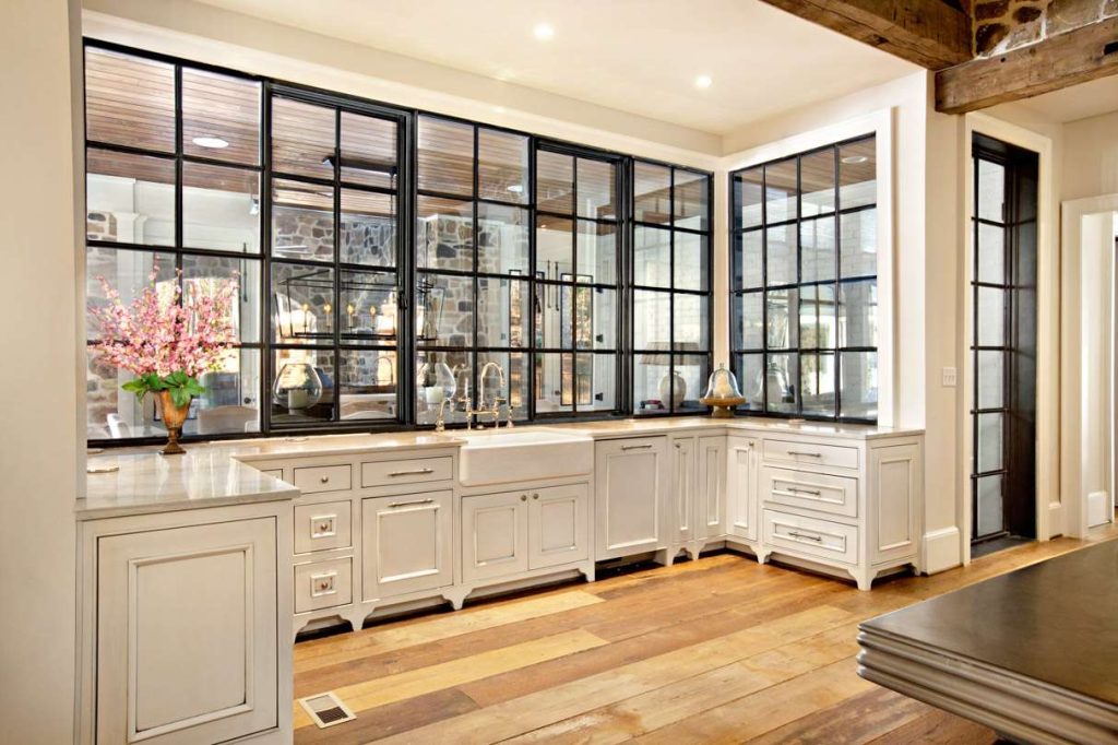 Black Steel Windows in Kitchen Shoal Creek Country Club