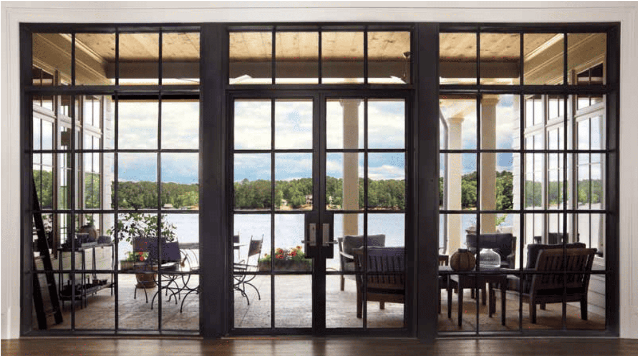 the interior of luxury steel doors.