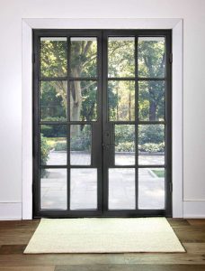 closed front entry double door made with steel