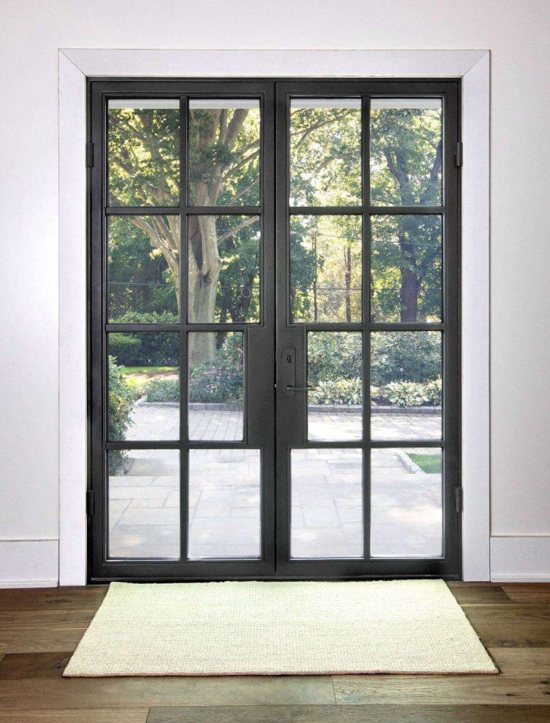 closed front entry double door made with steel