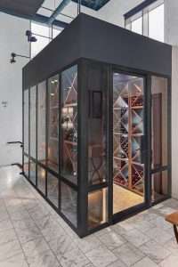 custom steel wine room