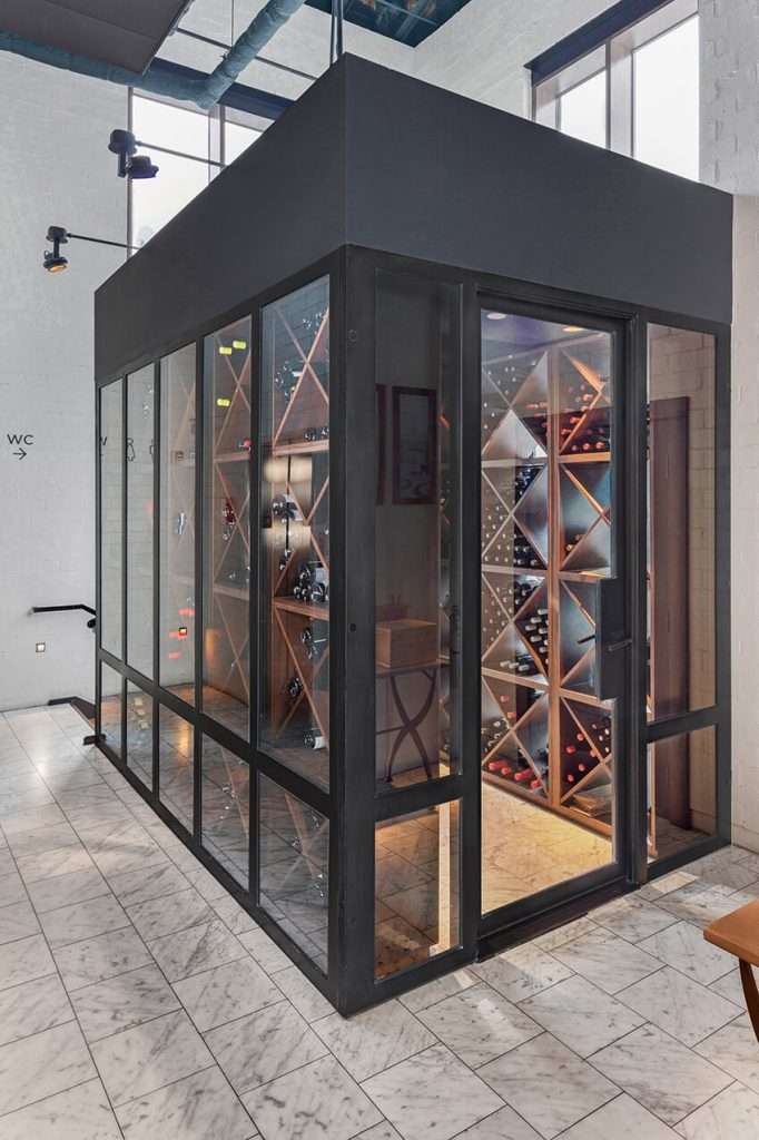custom steel wine room